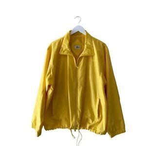 Lacoste Unisex Yellow Sportswear Wind Jacket Oversized Zipper SZ L